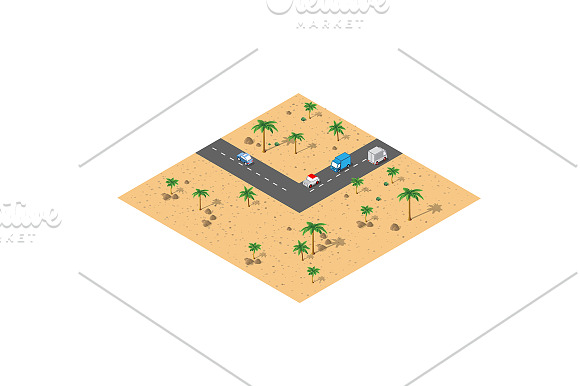Vector desert natural landscape in Illustrations - product preview 8