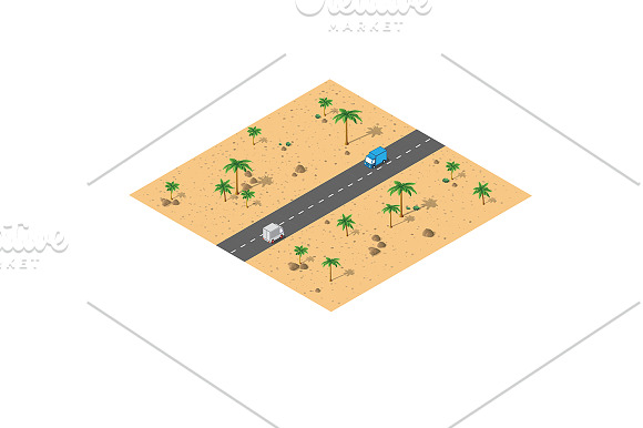Vector desert natural landscape in Illustrations - product preview 16