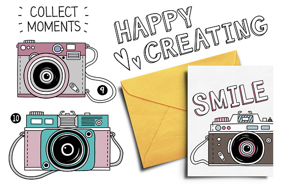 10 Retro photo cameras ♥ in Illustrations - product preview 2