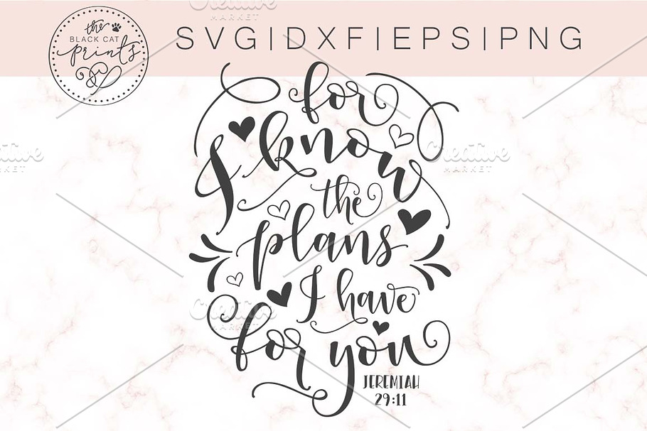 For I know the plans SVG DXF EPS PNG in Illustrations - product preview 8