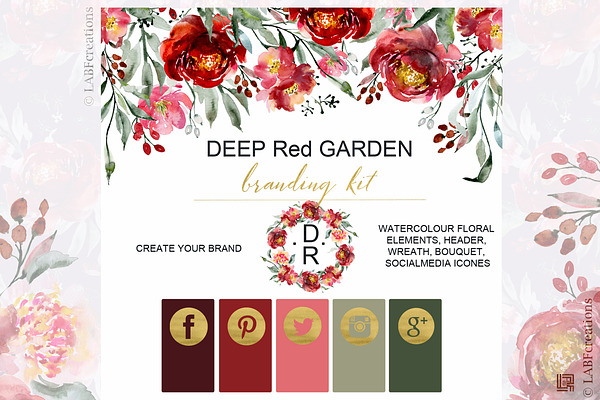 Deep Red Garden Branding kit