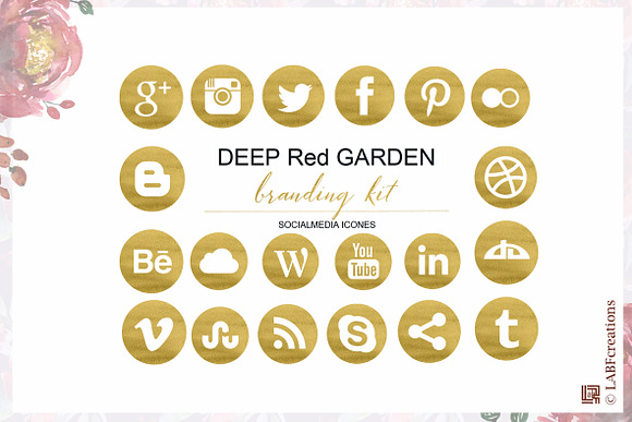Deep Red Garden Branding kit in Illustrations - product preview 2