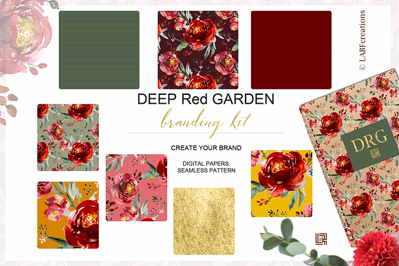 Deep Red Garden Branding kit in Illustrations - product preview 3