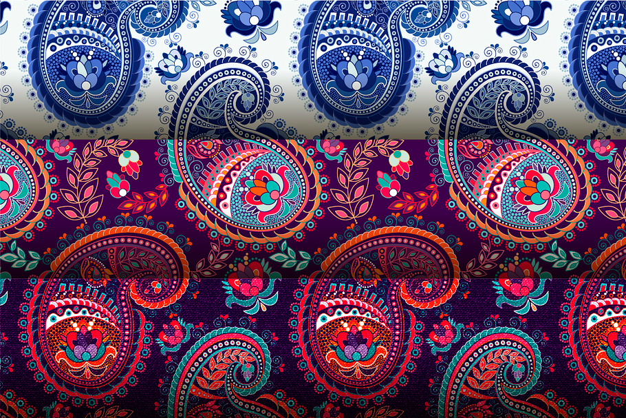 3 Paisley Seamless Patterns in Patterns - product preview 8