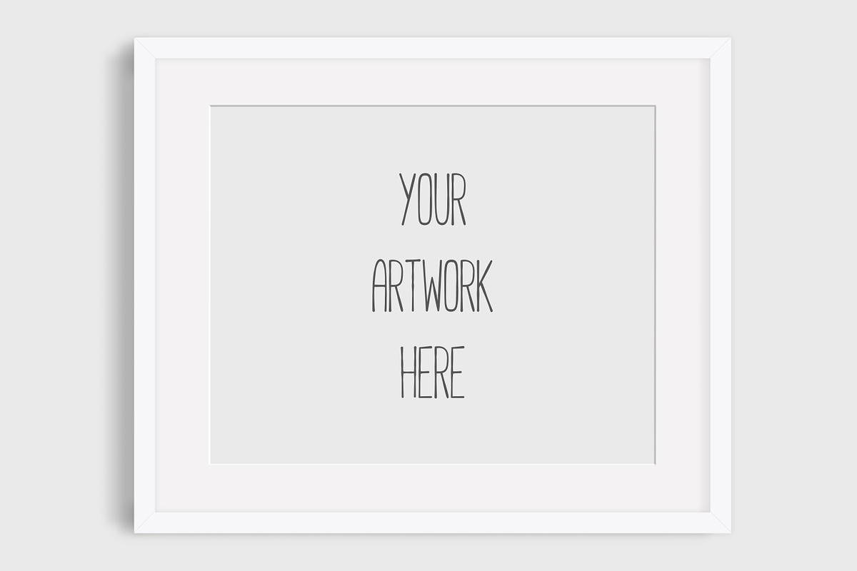 Simple white frame mockup in Print Mockups - product preview 8