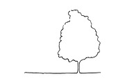 Tree ink line art sketch vector