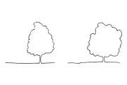 Tree ink line art sketch vector