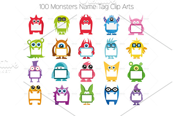 Monster Character V.1 Clip Arts in Illustrations - product preview 11