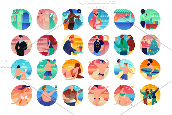 220 Gradient Scene Icons in People Icons - product preview 1