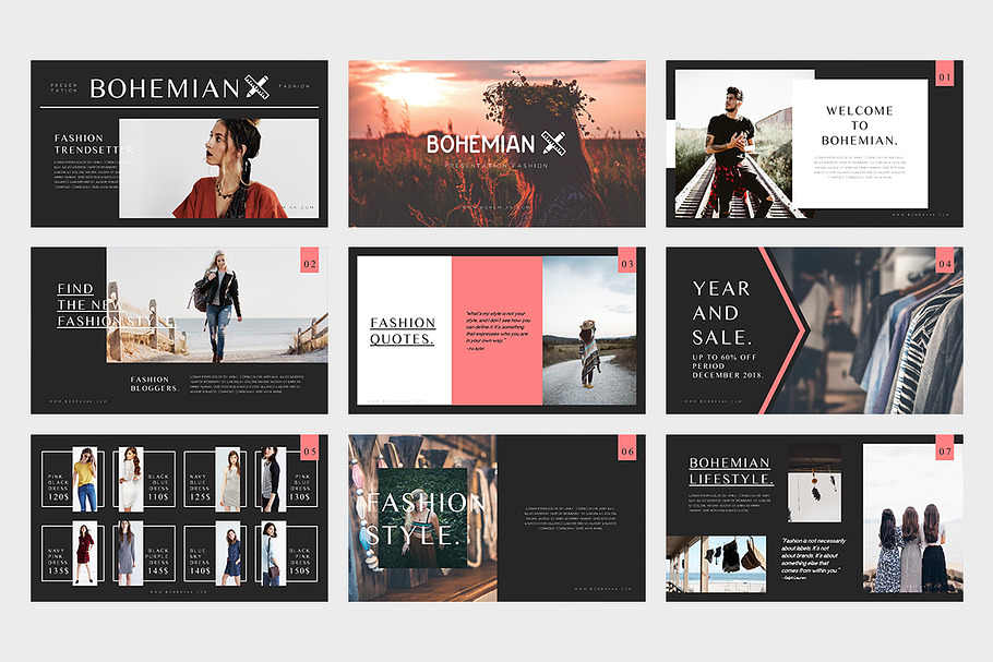 Bohemian Fashion Keynote Template in Keynote Templates - product preview 8