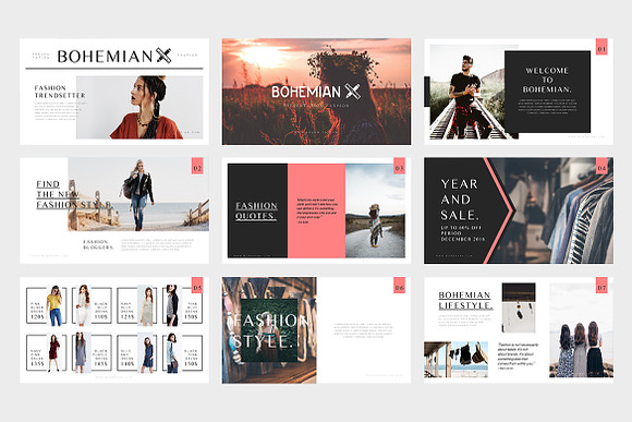 Bohemian Fashion Keynote Template in Keynote Templates - product preview 4