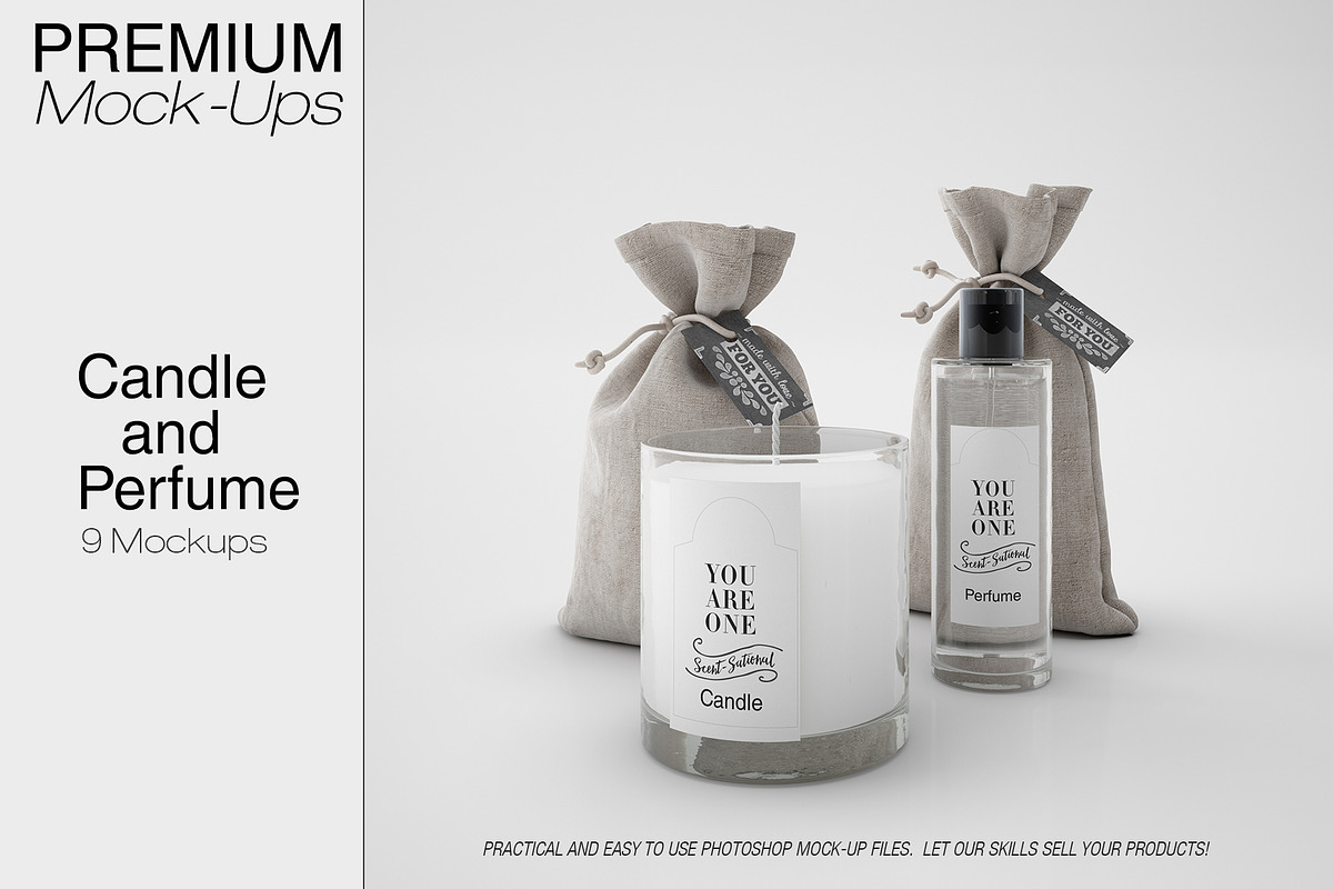Candle & Perfume Set in Product Mockups - product preview 8