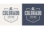 Colorado state textured vintage vector t-shirt and apparel desig