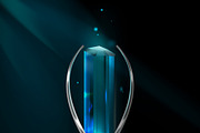Silver amulet with aquamarine