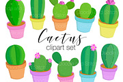 Cute Cactus Clipart Illustrations