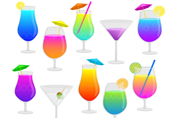Cocktail Drink Clipart Illustrations in Illustrations - product preview 1