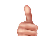 Hand showing gesture of thumbs up