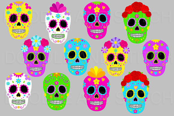 Day of the Dead Clipart Set in Illustrations - product preview 1
