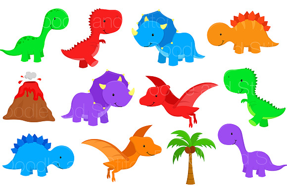 Dinosaur Clipart Illustrations in Illustrations - product preview 1