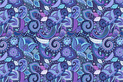 Floral Blue Paisley Pattern