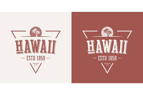 Hawaii state textured vintage vector t-shirt and apparel design,