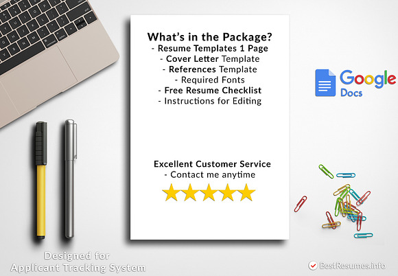 Simple Resume Template Google Docs in Resume Templates - product preview 3