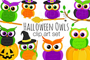 Halloween Owls Clipart Designs