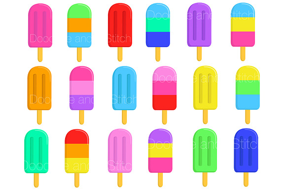 Ice Lolly Clipart Illustrations in Illustrations - product preview 1