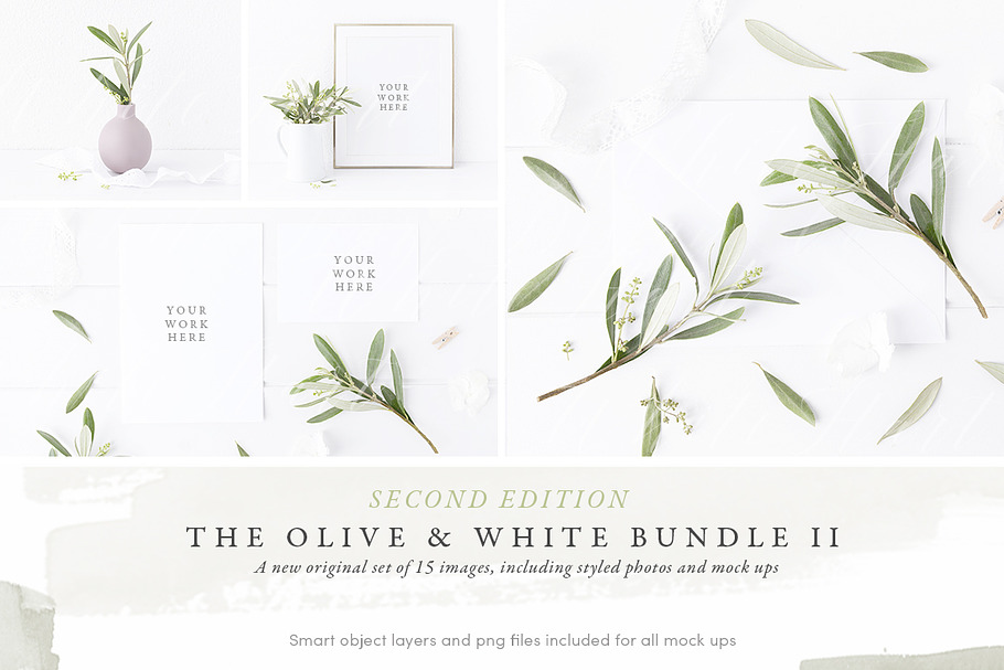 The Olive & White Wedding Bundle in Print Mockups - product preview 8