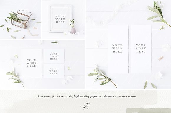 The Olive & White Wedding Bundle in Print Mockups - product preview 1