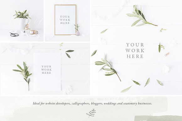 The Olive & White Wedding Bundle in Print Mockups - product preview 2
