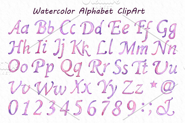 Watercolor Alphabet ClipArt