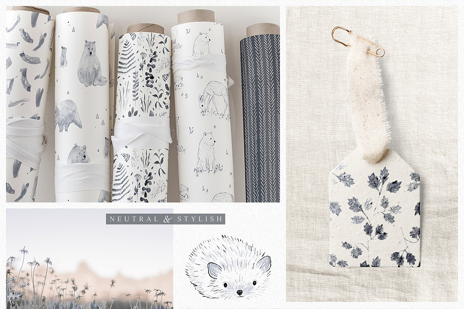Monochrome Forest pattern collection
