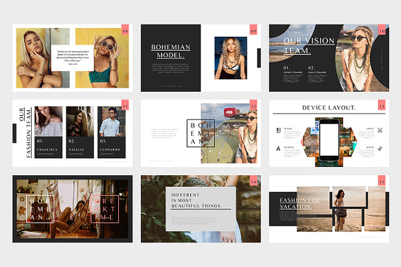 Bohemian Fashion Powerpoint Template in PowerPoint Templates - product preview 1