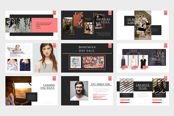 Bohemian Fashion Powerpoint Template in PowerPoint Templates - product preview 2