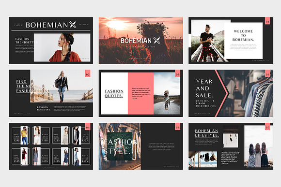 Bohemian Fashion Powerpoint Template in PowerPoint Templates - product preview 4
