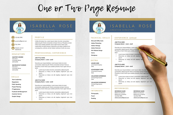 Resume Template, CV + Cover Letter  in Letter Templates - product preview 1