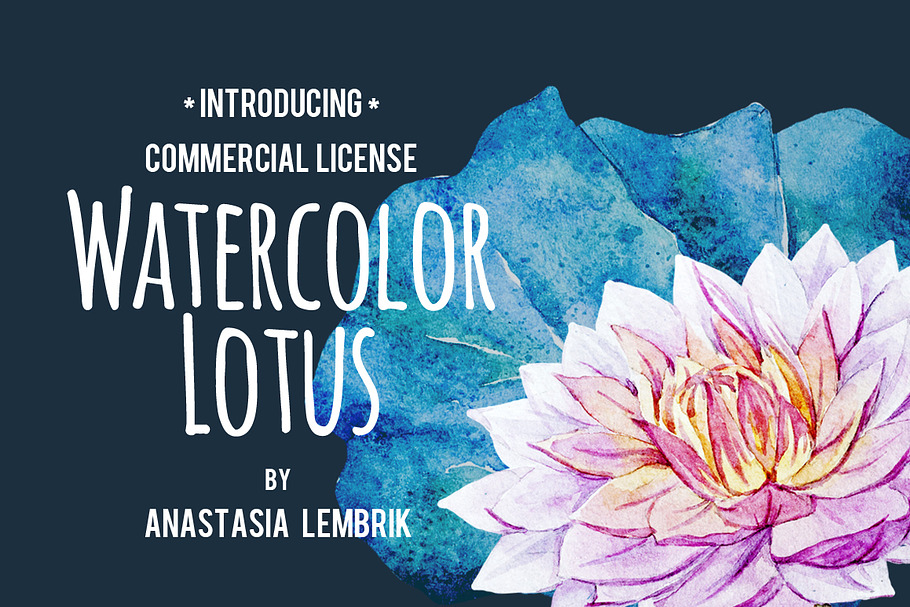 Watercolor lotus set in Illustrations - product preview 8