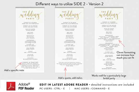 Wedding Program - Editable PDF in Stationery Templates - product preview 4
