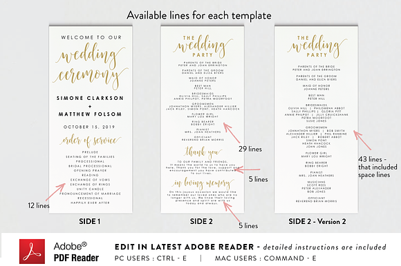 Wedding Program - Editable PDF in Stationery Templates - product preview 5