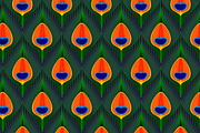 Peacock feathers seamless pattern