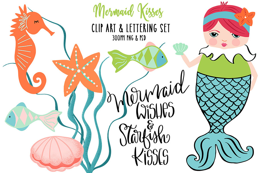 Mermaid Kisses Graphics & Lettering in Illustrations - product preview 8
