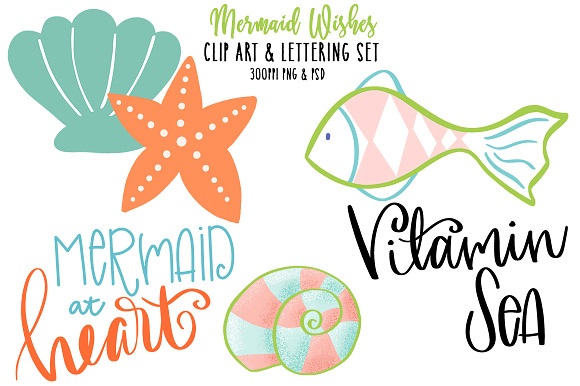 Mermaid Kisses Graphics & Lettering in Illustrations - product preview 1
