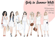 Girls in Summer White - Light Skin