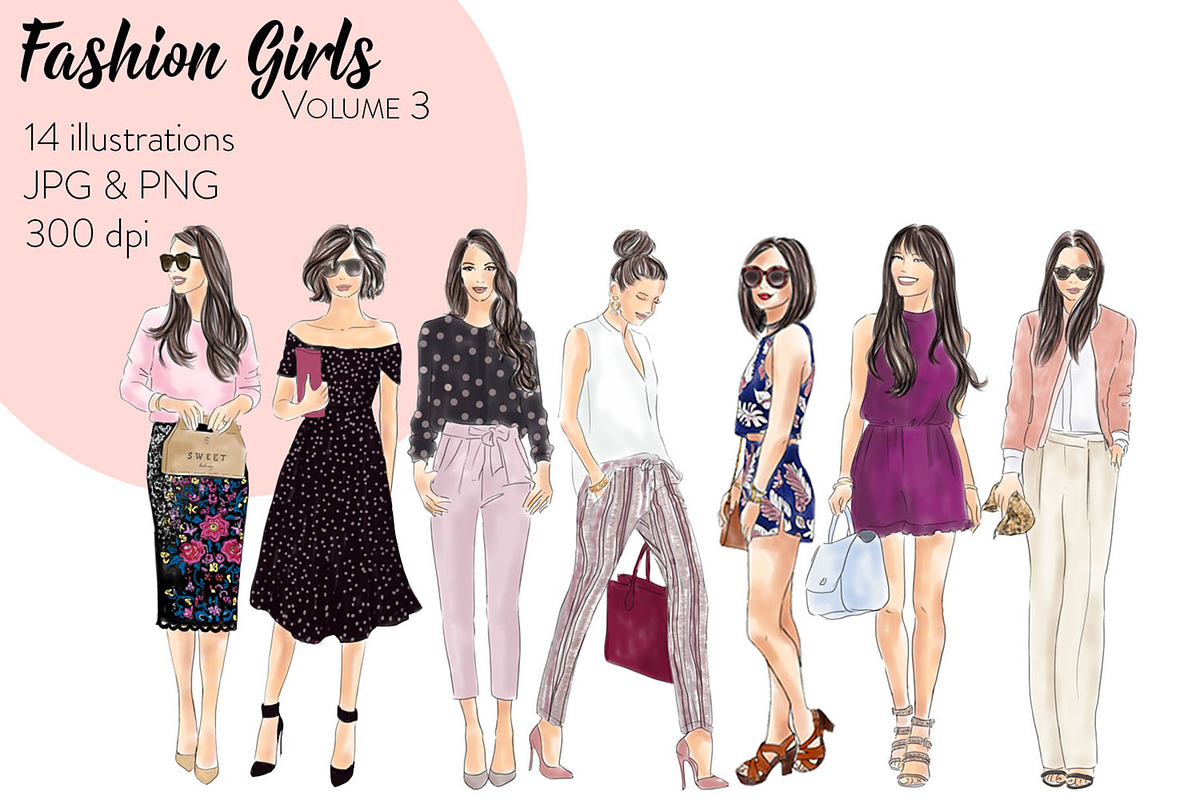 Fashion Girls 3 in Illustrations - product preview 8