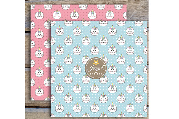 Caticorn Cat Digital Paper & Clipart in Patterns - product preview 4