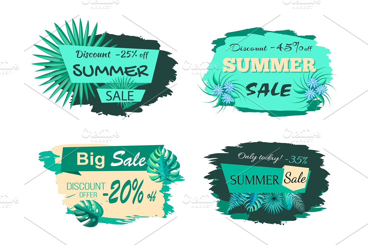 Summer Sale Collection Poster Vector Illustration in Illustrations - product preview 8