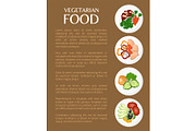 Vegetarian Food, Organic Dishes Set on Plates