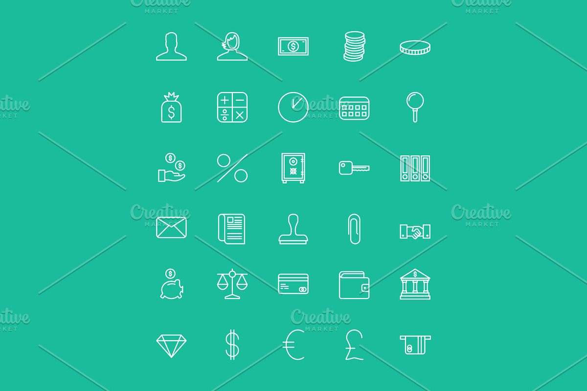 Business and Finance Line Icon set in Graphics - product preview 8