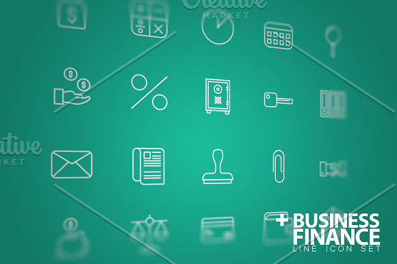 Business and Finance Line Icon set in Graphics - product preview 3